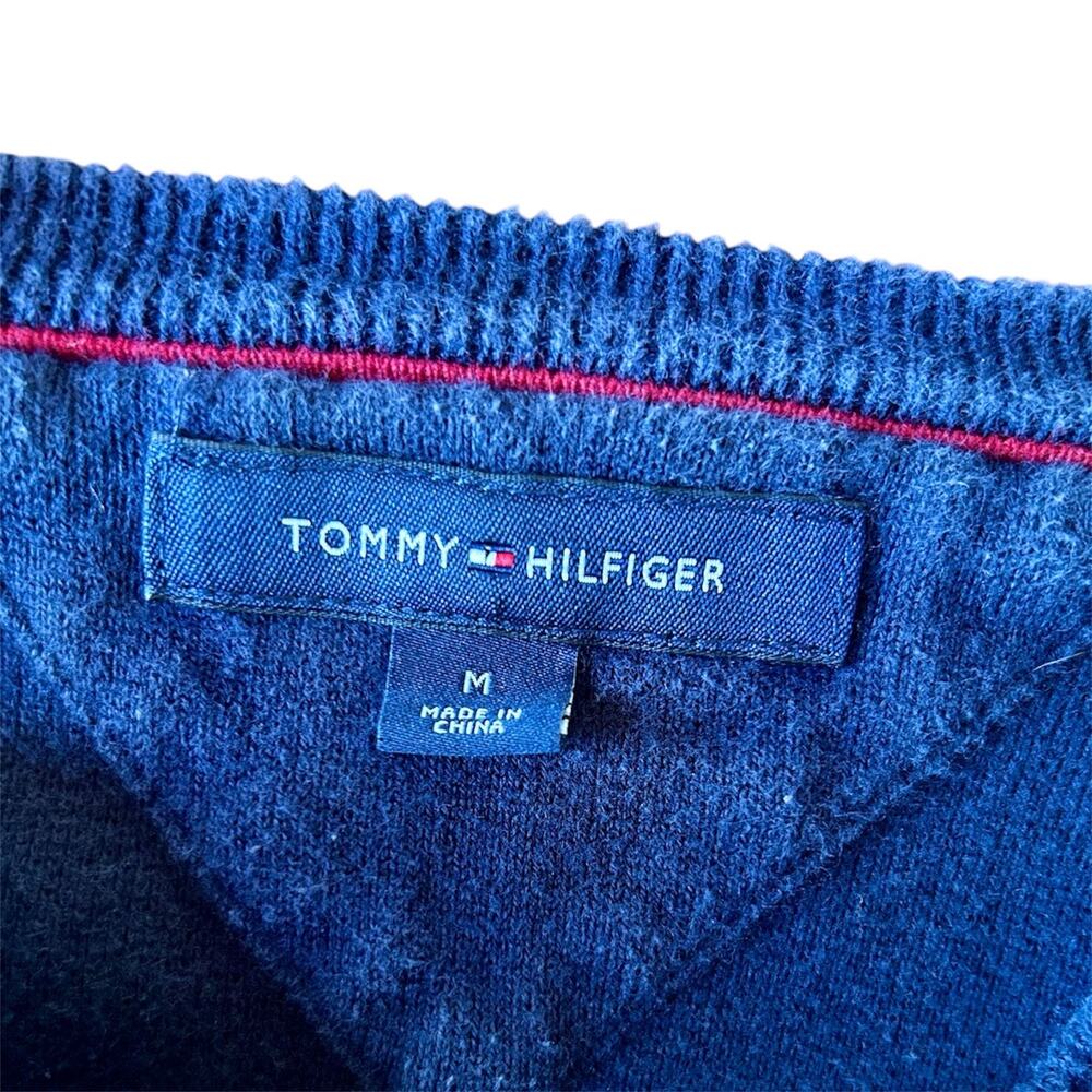 Men’s Tommy Hilfiger Crew Neck Mid-weight Cotton Color Block Americana Sweater - Picture 7 of 11